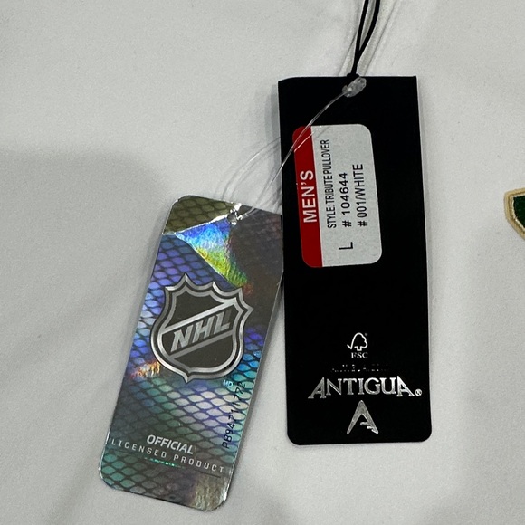 NHL Wilds Antigua White Quarter-Zip Pullover with Colorful Logo - Picture 3 of 6